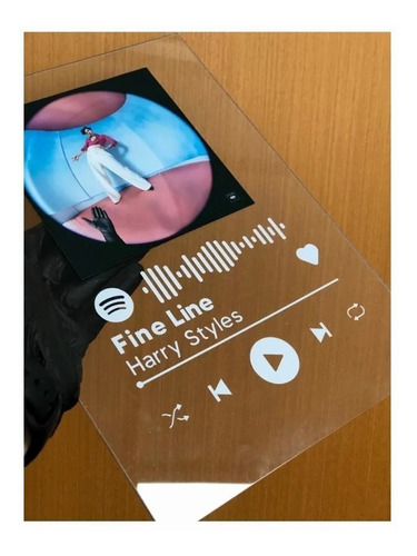 Imagem 5 de 5 de Quadro Musica Spotify Personalizado Em Acrílico Com Suporte