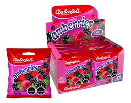 Gomitas Amberries -cumpleaños- Colación- Caja X 20 Und 25g 