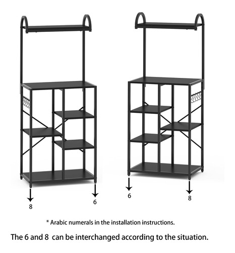 Hiuu Soporte Para Microonda Almacenamiento Estante Negro