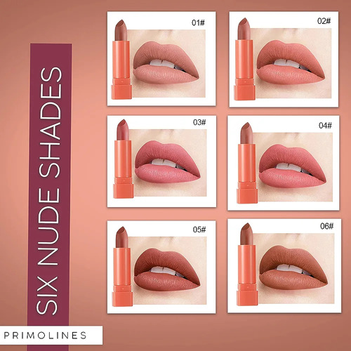 Labiales Nude Matte Maquillaje Tonos Fríos Y Cálidos X2