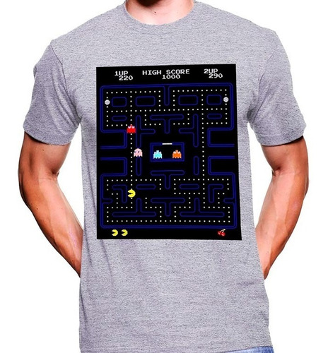 Camiseta Premium Dtg Videojuegos Estampada Pacman
