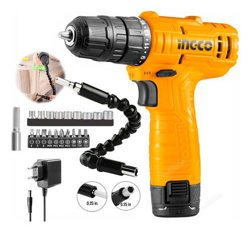 Taladro Atornillador Inalámbrico 12v Extensor Puntas Dados