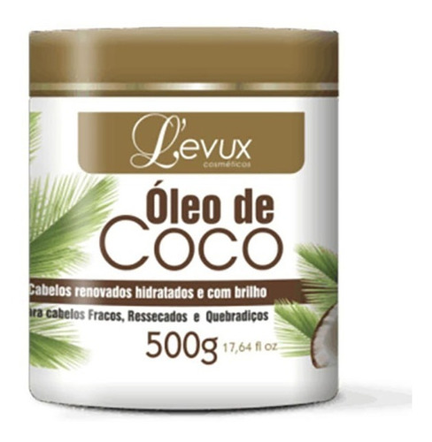 Máscara Para Cabelo Levux 500g - Óleo De Coco Hidratante