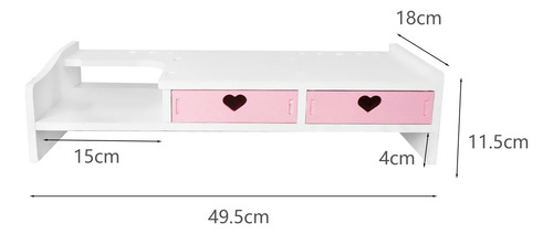 Suporte De Monitor Riser, Suporte De Mesa Gaveta Rosa 2