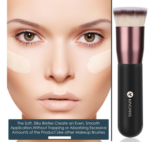 Brocha Kingmas Flat Top Foundation Brush, Premium Kabuki ...