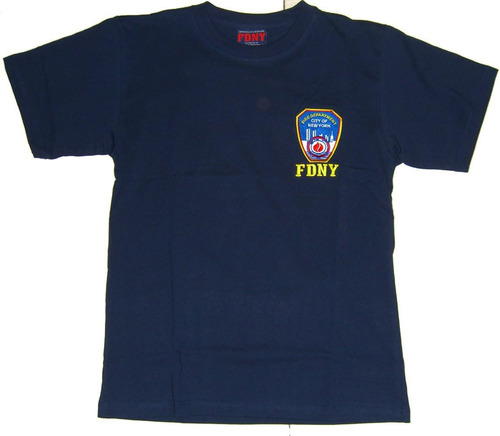 Camiseta Con Parche Bordado Fdny - Talla: Adulto Xxl - Color