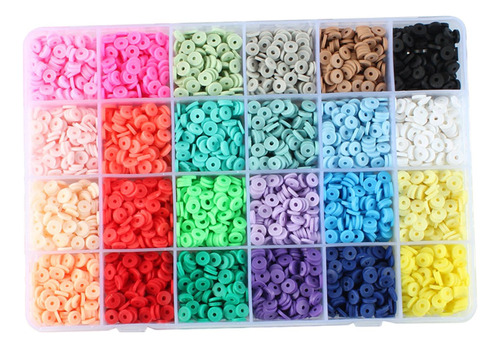 D 4800 Piezas 24 Colores Cuentas De Arcilla Suelta