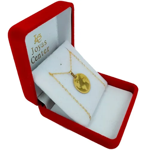 Conjunto Oro 18k Cadena Singapur + Dije Mundo