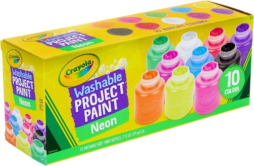 Crayola Washable Project Paint Neón X10 Colores