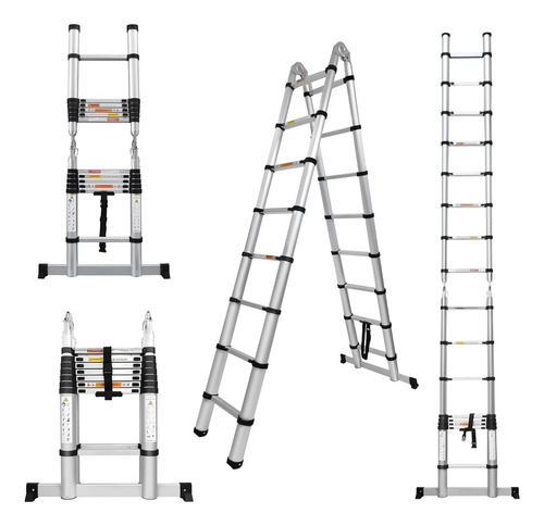 Escalera De Extensión Telescópica De Aluminio Bowoshen