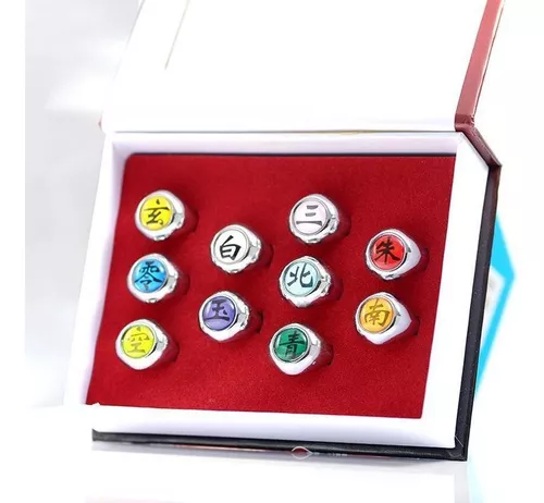 10 Anillos Anime Naruto Akatsuki Dedo Anillo A