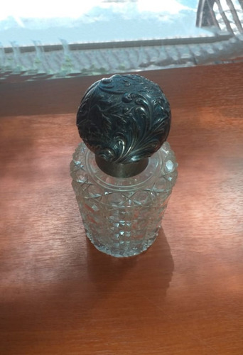 Antiguo Frasco De Colonia De Cristal Tallado (Usado)