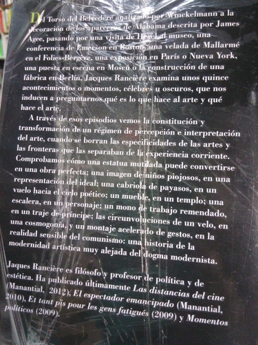 Imagen 2 de 4 de Aisthesis Escenas De Regimen Estetico Del Arte Ranciere -mn