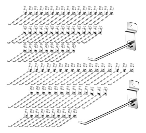 Pack 120 Ganchos Gancheras Panel Ranurado 15 Cm Colgador 