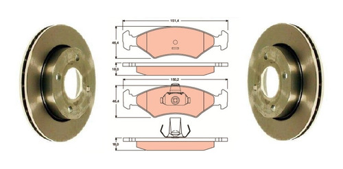 Discos Freno + Pastillas P/ Ford Fiesta Max Ambiente