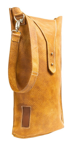 Imagen 1 de 4 de Bolso Estuche Piel Cuero Botellas Vino Tequila Personalizado