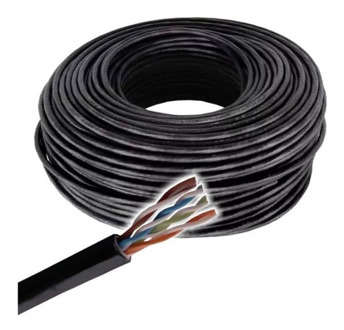 Rollo Cable Bobina 50 Metros Utp Exterior Cat5 100% Cobre Ideal Camaras De Seguridad Dahua Hikvision