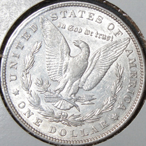1896 P Un Dólar Morgan Au Tono Buen Estado Moneda Rara Plata