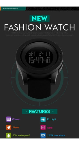 Imagen 3 de 4 de Reloj Skmei S Shock - Sumergible - Cronometro - Dual