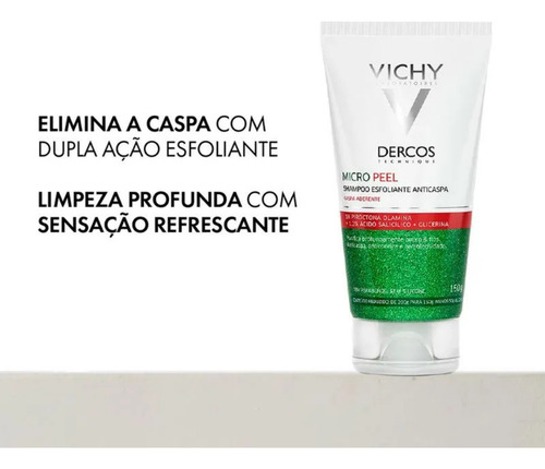 Shampoo Esfoliante Anticaspa Dercos Micropeel 150g Vichy