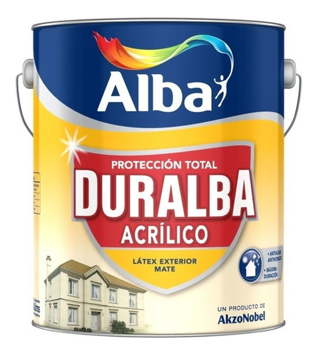 Latex Exterior Duralba Acrilico Antialgas Azul Traful 4 Lts