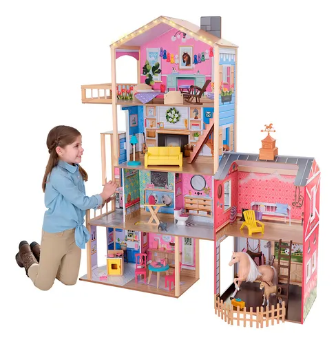 Casa de muñecas de madera mercado libre sale