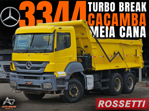 Mb Axor 3344 6x4, Aut. C/ Caçamba Meia Cana 14m3