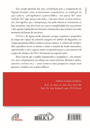 Comunicação e pragmática na exegese bíblica, de Grilli, Massimo. Editorial Pia Sociedade Filhas de São Paulo, capa mole em português, 2020