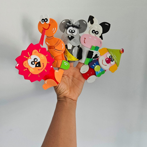 Titeres De Dedo De Animales - Pack Por 10 Unidades - Set 2