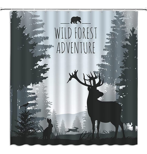 Wild Forest Adventure Cortina De Ducha Vida Salvaje Cie...