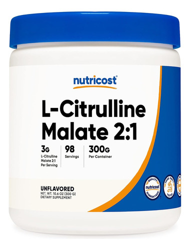 L Citrulina Malato X100 Serv. - Oxido Nitrico, Músculo Magro