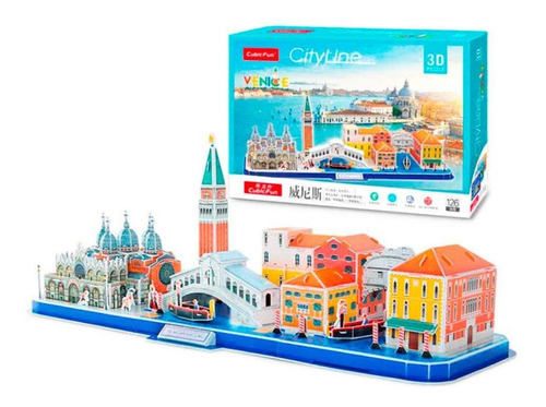 Rompecabezas Venecia 3d Azul Cubic Fun