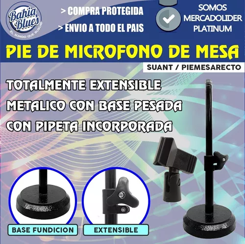 Pie De Microfono De Escritorio Regulable, Con Base + Pipeta