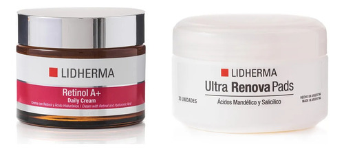 Kit Retinol A+ Daily Cream + Ultra Renova Pads Lidherma 