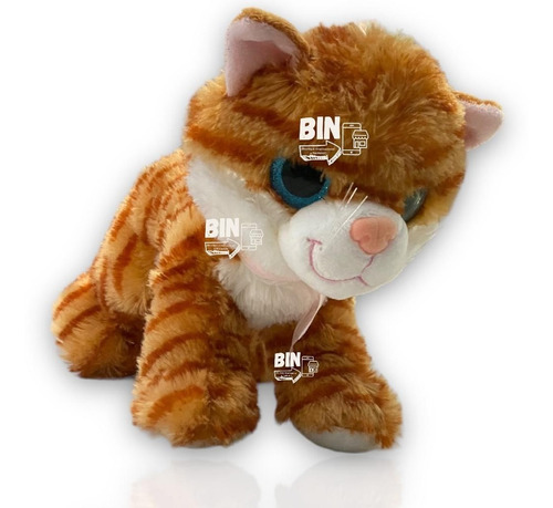 Gato Parado Peluche Con Sonido Color Garfield Naranja Suave