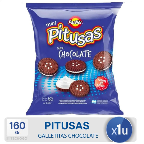 Imagen 1 de 8 de Galletitas Pitusas Chocolate Mini Galletas Dulces Rellenas