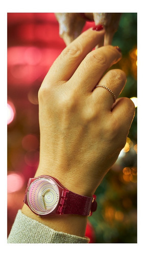 Reloj Swatch Chrysanthemum Gp169 Agente Oficial Color De La Malla Rosa Color Del Bisel Rosa Color Del Fondo Rosa Y Beige
