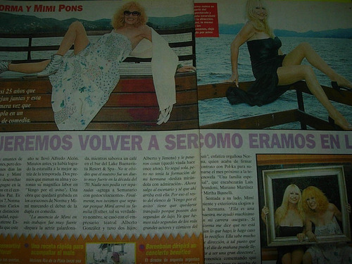 Clipping 2 Pgs Vedettes Norma Y Mimi Pons Queremos Volver