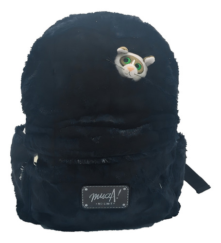 Mochila Espalda Muaa Peluche De 16 Pulgadas Sharif Express Color Negro