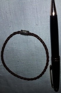 Pulseira Em Couro Trançado,bom Estado