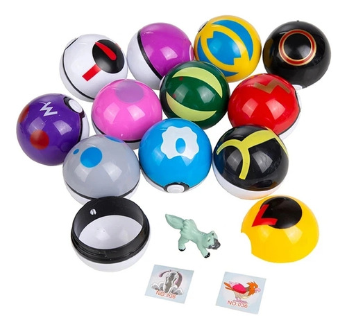 Poke Bolas 12pz Figuras Diferentes Pokemons