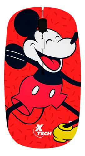 Mouse Inalambricos Xtech Diseño Mickey Mouse Color Rojo