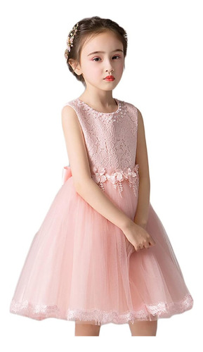 Vestido De Princesa Para Niños Chaleco De Flores Falda Corta