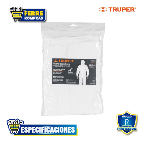 Overol Desechable, Talla M 13983