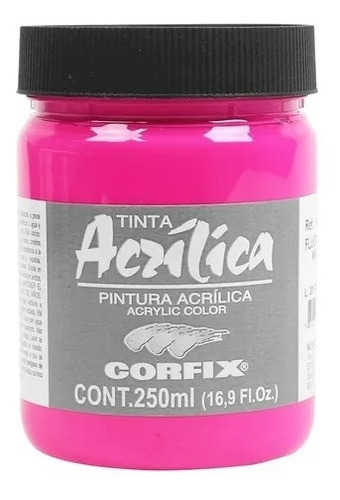 Tinta Acrílica Fluorescente Corfix 250ml - 1015 Magenta