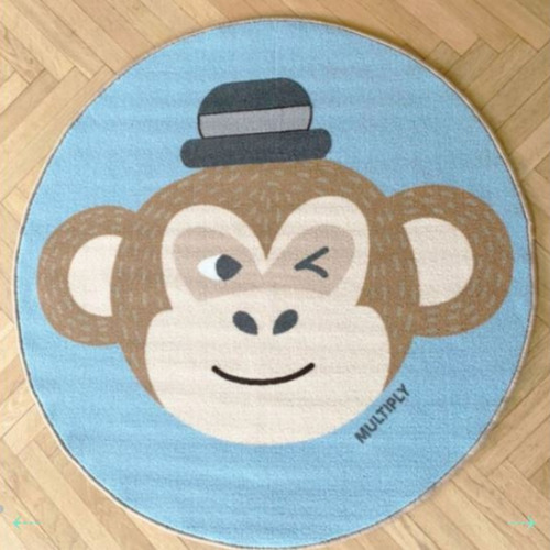 Playmant Infantil / Alfombra Redonda Monkey Hugo