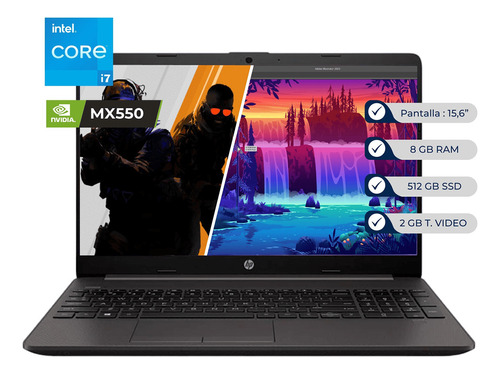 Notebook Hp 250 G9 Core I7 1255u 15.6  8gb Ssd 512gb Mx550