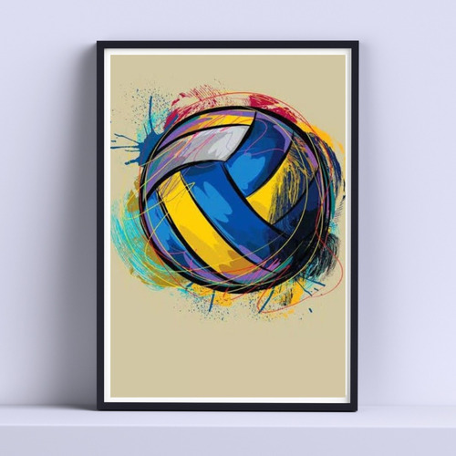 Cuadro Pelota Voley Ball Deco 30x40cm List P Colgar