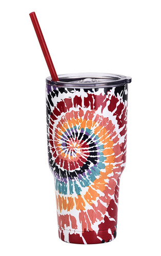 30oz Tie Dye Taza De Café Al Aire Libre De Acero Inoxidable