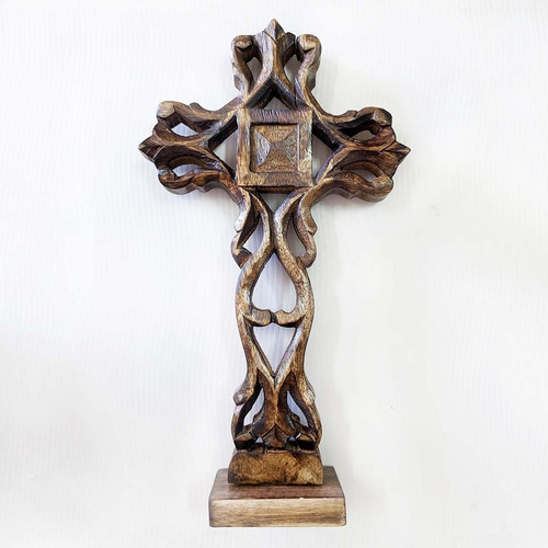 Cruz Crucifijo De Madera Artesanal